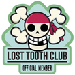 Load image into Gallery viewer, lost tooth club skull and crossbones sticker
